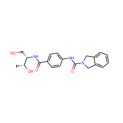 C[C@@H](O)[C@H](CO)NC(=O)c1ccc(NC(=O)N2Cc3ccccc3C2)cc1 ZINC000167323687