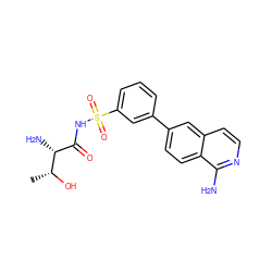 C[C@@H](O)[C@H](N)C(=O)NS(=O)(=O)c1cccc(-c2ccc3c(N)nccc3c2)c1 ZINC000095597998