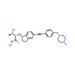 C[C@@H](O)[C@H](N[C@H]1CCc2cc(C#Cc3ccc(CN4CCN(C)CC4)cc3)ccc21)C(=O)NO ZINC001772644263