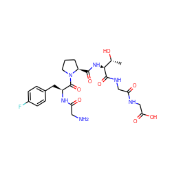 C[C@@H](O)[C@H](NC(=O)[C@@H]1CCCN1C(=O)[C@H](Cc1ccc(F)cc1)NC(=O)CN)C(=O)NCC(=O)NCC(=O)O ZINC000049808297