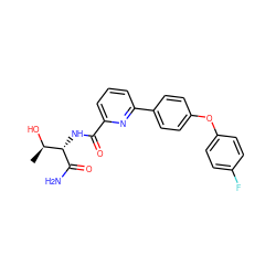 C[C@@H](O)[C@H](NC(=O)c1cccc(-c2ccc(Oc3ccc(F)cc3)cc2)n1)C(N)=O ZINC000113661064