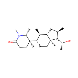 C[C@@H](O)[C@H]1[C@H](C)C[C@H]2[C@@H]3CC[C@H]4N(C)C(=O)CC[C@]4(C)[C@H]3CC[C@@]21C ZINC000079755168