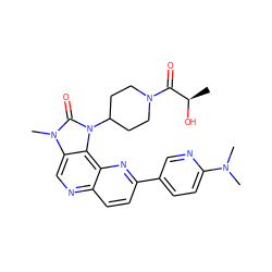 C[C@@H](O)C(=O)N1CCC(n2c(=O)n(C)c3cnc4ccc(-c5ccc(N(C)C)nc5)nc4c32)CC1 ZINC000068204473