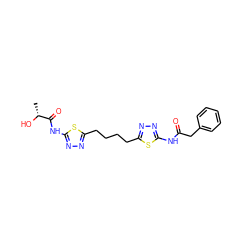 C[C@@H](O)C(=O)Nc1nnc(CCCCc2nnc(NC(=O)Cc3ccccc3)s2)s1 ZINC000223719408