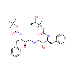 C[C@@H](O)C(C)(C)OC(=O)N[C@@H](Cc1ccccc1)[C@H](O)CNC[C@@H](O)[C@H](Cc1ccccc1)NC(=O)OC(C)(C)C ZINC000027523219