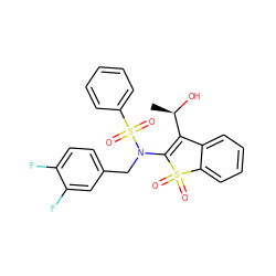 C[C@@H](O)C1=C(N(Cc2ccc(F)c(F)c2)S(=O)(=O)c2ccccc2)S(=O)(=O)c2ccccc21 ZINC000115234136