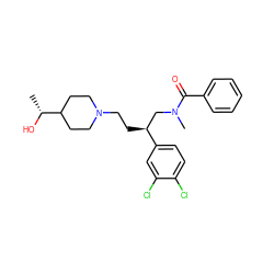 C[C@@H](O)C1CCN(CC[C@@H](CN(C)C(=O)c2ccccc2)c2ccc(Cl)c(Cl)c2)CC1 ZINC000029560879