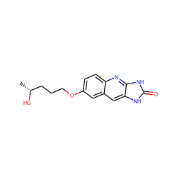 C[C@@H](O)CCCOc1ccc2nc3[nH]c(=O)[nH]c3cc2c1 ZINC000013725753