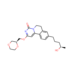 C[C@@H](O)CCCc1ccc2c(c1)CCn1c-2cc(OC[C@@H]2COCCO2)nc1=O ZINC000142972417