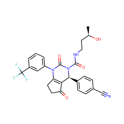 C[C@@H](O)CCNC(=O)N1C(=O)N(c2cccc(C(F)(F)F)c2)C2=C(C(=O)CC2)[C@@H]1c1ccc(C#N)cc1 ZINC001772576129