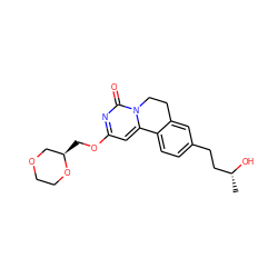 C[C@@H](O)CCc1ccc2c(c1)CCn1c-2cc(OC[C@@H]2COCCO2)nc1=O ZINC000142952162