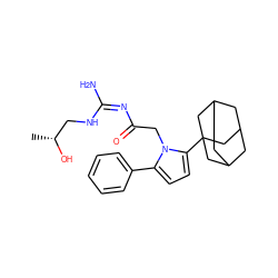 C[C@@H](O)CN/C(N)=N\C(=O)Cn1c(-c2ccccc2)ccc1C12CC3CC(CC(C3)C1)C2 ZINC000029129978