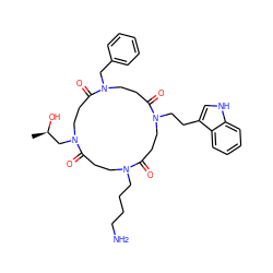 C[C@@H](O)CN1CCC(=O)N(Cc2ccccc2)CCC(=O)N(CCc2c[nH]c3ccccc23)CCC(=O)N(CCCCN)CCC1=O ZINC000169330777