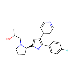 C[C@@H](O)CN1CCC[C@@H]1c1cc(-c2ccncc2)c(-c2ccc(F)cc2)[nH]1 ZINC000036160974