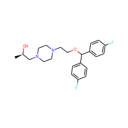 C[C@@H](O)CN1CCN(CCOC(c2ccc(F)cc2)c2ccc(F)cc2)CC1 ZINC000019361058