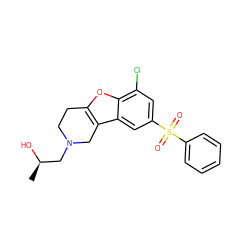 C[C@@H](O)CN1CCc2oc3c(Cl)cc(S(=O)(=O)c4ccccc4)cc3c2C1 ZINC000147504723