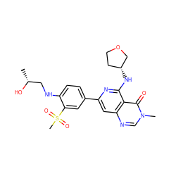 C[C@@H](O)CNc1ccc(-c2cc3ncn(C)c(=O)c3c(N[C@@H]3CCOC3)n2)cc1S(C)(=O)=O ZINC000115622196