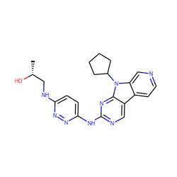 C[C@@H](O)CNc1ccc(Nc2ncc3c4ccncc4n(C4CCCC4)c3n2)nn1 ZINC000169706740