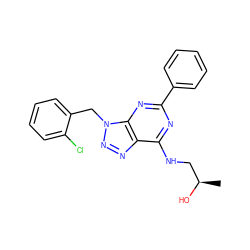 C[C@@H](O)CNc1nc(-c2ccccc2)nc2c1nnn2Cc1ccccc1Cl ZINC000028644802