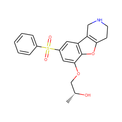 C[C@@H](O)COc1cc(S(=O)(=O)c2ccccc2)cc2c3c(oc12)CCNC3 ZINC000147622994