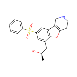 C[C@@H](O)Cc1cc(S(=O)(=O)c2ccccc2)cc2c3c(oc12)CCNC3 ZINC000143287800