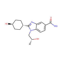 C[C@@H](O)Cn1c2ccc(C(N)=O)cc2nc1[C@H]1CC[C@H](O)CC1 ZINC000653882129