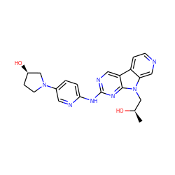 C[C@@H](O)Cn1c2cnccc2c2cnc(Nc3ccc(N4CC[C@@H](O)C4)cn3)nc21 ZINC000169706808