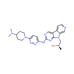 C[C@@H](O)Cn1c2cnccc2c2cnc(Nc3ccc(N4CCC(N(C)C)CC4)nn3)nc21 ZINC000169706864