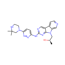 C[C@@H](O)Cn1c2cnccc2c2cnc(Nc3ccc(N4CCNC(C)(C)C4)nn3)nc21 ZINC000169706866