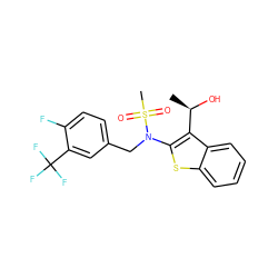 C[C@@H](O)c1c(N(Cc2ccc(F)c(C(F)(F)F)c2)S(C)(=O)=O)sc2ccccc12 ZINC000115231500