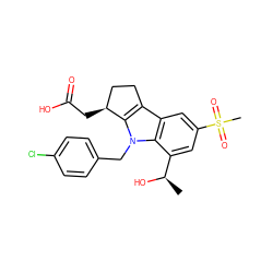 C[C@@H](O)c1cc(S(C)(=O)=O)cc2c3c(n(Cc4ccc(Cl)cc4)c12)[C@@H](CC(=O)O)CC3 ZINC000006013368