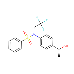 C[C@@H](O)c1ccc(N(CC(F)(F)F)S(=O)(=O)c2ccccc2)cc1 ZINC000014976864