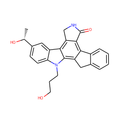 C[C@@H](O)c1ccc2c(c1)c1c3c(c4c(c1n2CCCO)Cc1ccccc1-4)C(=O)NC3 ZINC000013530077