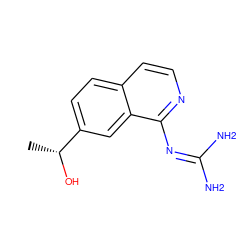 C[C@@H](O)c1ccc2ccnc(N=C(N)N)c2c1 ZINC000026981440