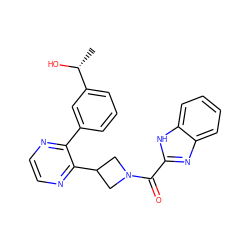 C[C@@H](O)c1cccc(-c2nccnc2C2CN(C(=O)c3nc4ccccc4[nH]3)C2)c1 ZINC000144389991