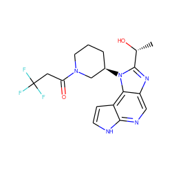 C[C@@H](O)c1nc2cnc3[nH]ccc3c2n1[C@@H]1CCCN(C(=O)CC(F)(F)F)C1 ZINC000096270816