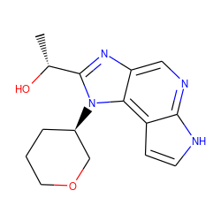 C[C@@H](O)c1nc2cnc3[nH]ccc3c2n1[C@@H]1CCCOC1 ZINC000096270814