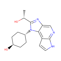 C[C@@H](O)c1nc2cnc3[nH]ccc3c2n1[C@H]1CC[C@H](O)CC1 ZINC000101680583