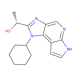 C[C@@H](O)c1nc2cnc3[nH]ccc3c2n1C1CCCCC1 ZINC000096270799