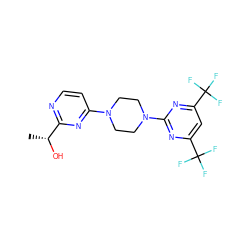 C[C@@H](O)c1nccc(N2CCN(c3nc(C(F)(F)F)cc(C(F)(F)F)n3)CC2)n1 ZINC000013472164