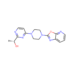 C[C@@H](O)c1nccc(N2CCN(c3nc4cccnc4o3)CC2)n1 ZINC000013472173