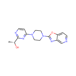 C[C@@H](O)c1nccc(N2CCN(c3nc4cnccc4o3)CC2)n1 ZINC000013472171