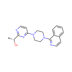 C[C@@H](O)c1nccc(N2CCN(c3nccc4ccccc34)CC2)n1 ZINC000013472161