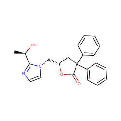 C[C@@H](O)c1nccn1C[C@@H]1CC(c2ccccc2)(c2ccccc2)C(=O)O1 ZINC000013651112