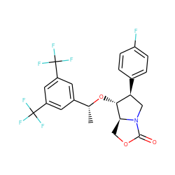 C[C@@H](O[C@@H]1[C@@H](c2ccc(F)cc2)CN2C(=O)OC[C@@H]12)c1cc(C(F)(F)F)cc(C(F)(F)F)c1 ZINC000029132773