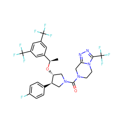 C[C@@H](O[C@@H]1CN(C(=O)N2CCn3c(nnc3C(F)(F)F)C2)C[C@H]1c1ccc(F)cc1)c1cc(C(F)(F)F)cc(C(F)(F)F)c1 ZINC000049949656