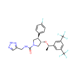 C[C@@H](O[C@@H]1CN(C(=O)NCc2cn[nH]n2)C[C@H]1c1ccc(F)cc1)c1cc(C(F)(F)F)cc(C(F)(F)F)c1 ZINC000028961734