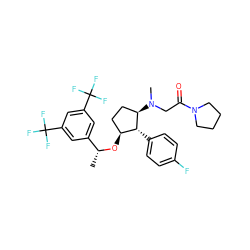 C[C@@H](O[C@H]1CC[C@@H](N(C)CC(=O)N2CCCC2)[C@@H]1c1ccc(F)cc1)c1cc(C(F)(F)F)cc(C(F)(F)F)c1 ZINC000036330253