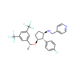 C[C@@H](O[C@H]1CC[C@@H](NCc2ccncc2)[C@@H]1c1ccc(F)cc1)c1cc(C(F)(F)F)cc(C(F)(F)F)c1 ZINC000036324371