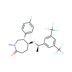 C[C@@H](O[C@H]1CCC(=O)N(C)C[C@@H]1c1ccc(F)cc1)c1cc(C(F)(F)F)cc(C(F)(F)F)c1 ZINC000036324187